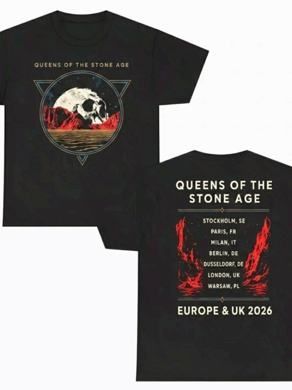 Queens Of The Stone Age Europe UK Tour 2026 Graphic Unisex Tee